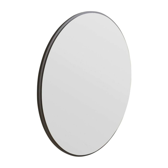 Specchio Adelasia, Specchiera, Articolo d'arredo a muro, Decorazione con specchio, 60x2h60 cm, Nero