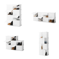 Scarpiera modulare portatile - 28 paia - bianco - 84x128x32 cm