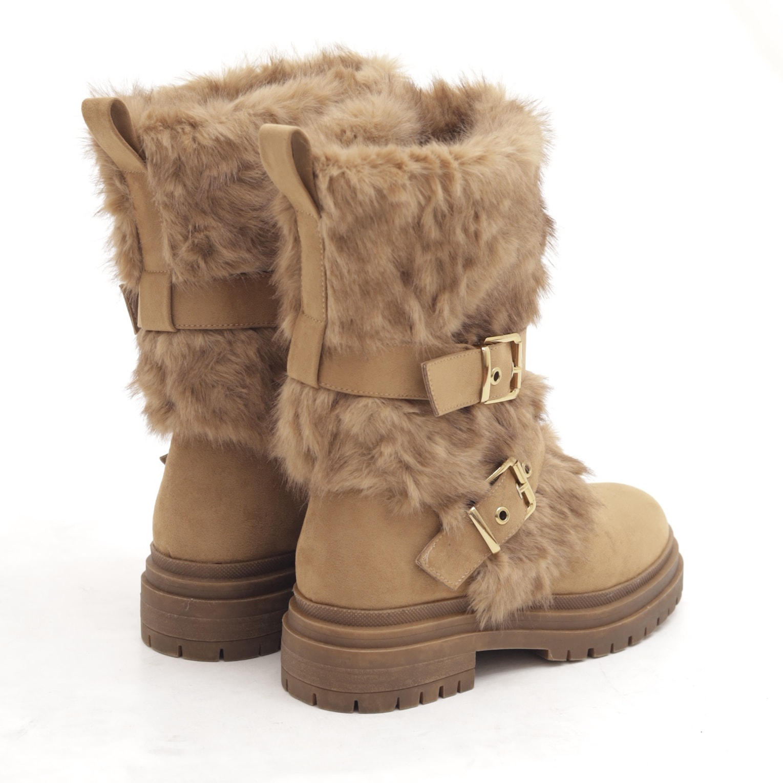 STIVALETTO FUR CINTURINI CAMEL
