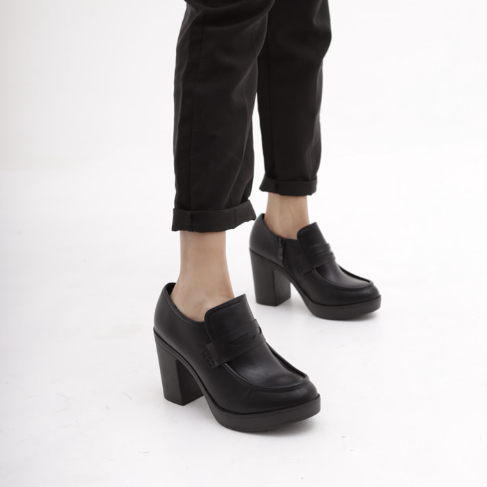 TRONCHETTO MOCASSINO TACCO NERO