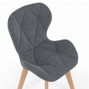 Chaises Gatsby en tissu et pieds bois