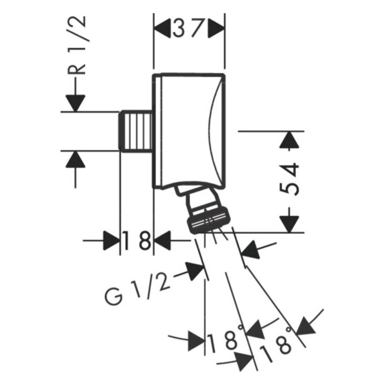 Coude de raccordement de douche Fixfit S avec rotule