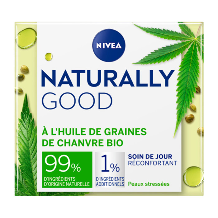 Pack de 2 - NIVEA - Soin Jour Chanvre BIO Naturally Good Peaux Stressées 2X50ml