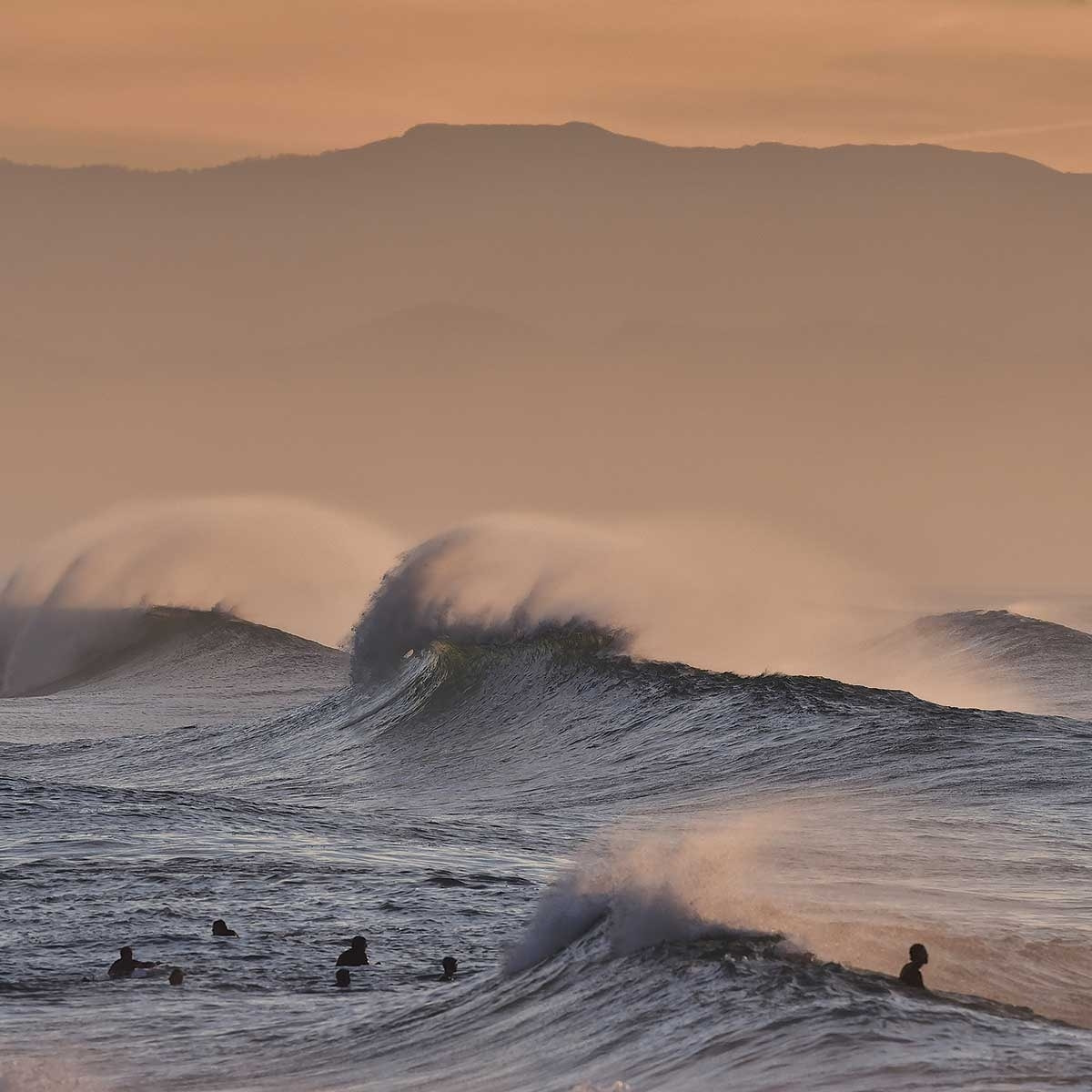 Affiche photo plage hossegor mouettes au pic Affiche sous cadre noir