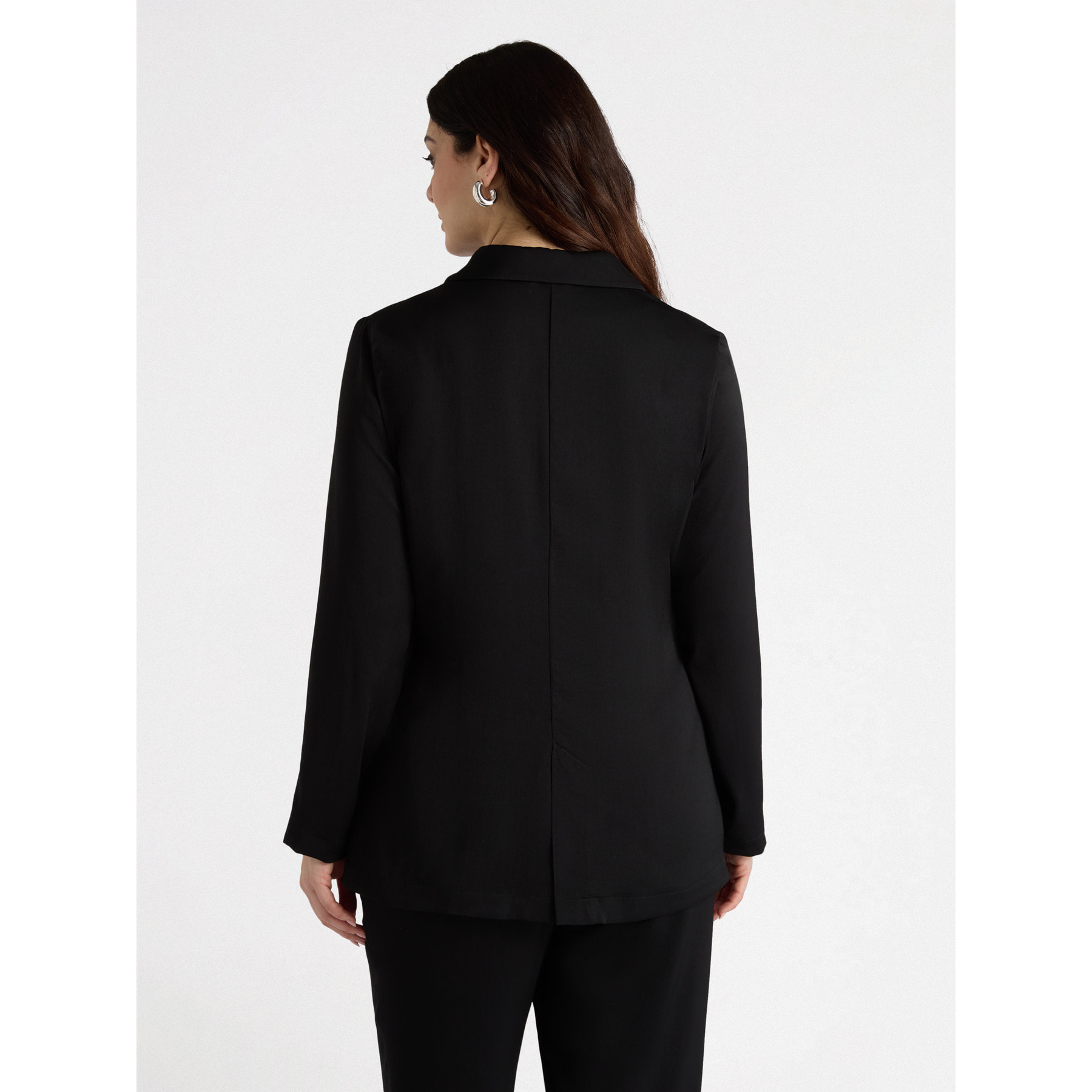 Fiorella Rubino - Blazer ligera de raso - Negro