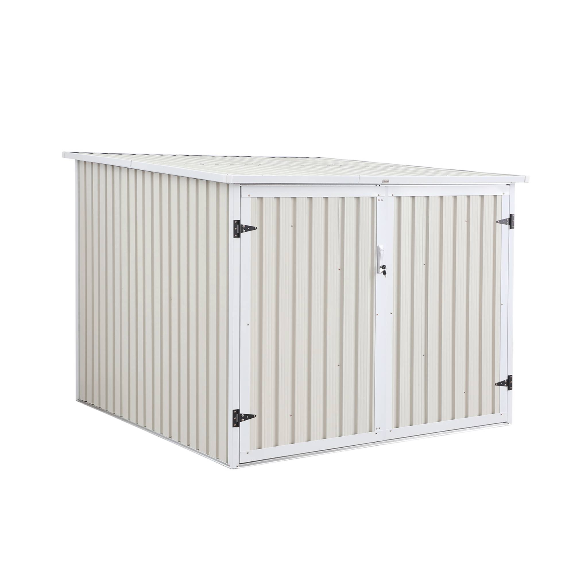 Abri à vélo. rangement 4 vélos. beige en acier galvanisé. L 203 x P 198 x H 157 cm
