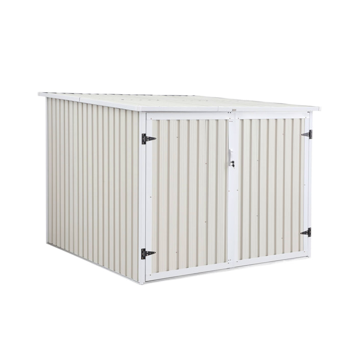 Abri à vélo. rangement 4 vélos. beige en acier galvanisé. L 203 x P 198 x H 157 cm