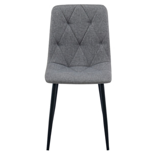 Sedia Libra imbottita in tessuto grigio scuro
