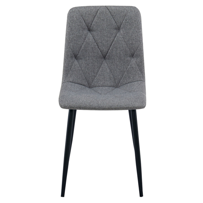 Sedia Libra imbottita in tessuto grigio scuro