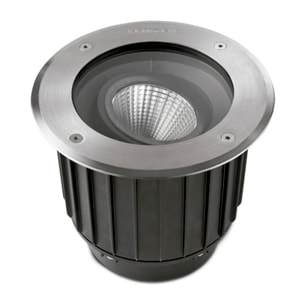 Ledsc4 - Empotrable de suelo Gea Cob LED Aluminium ø223mm Acero inoxidable AISI 316, Aluminio, Cristal Acero inoxidable AISI 316, Transparente