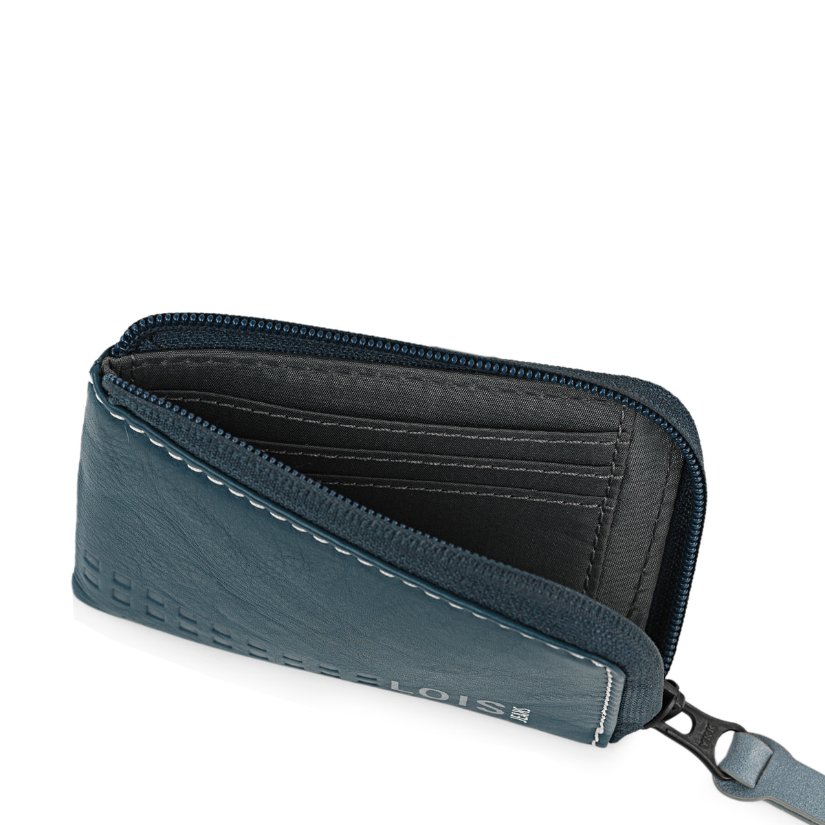 Monedero Piel Hombre Lois Temple Azul-Gris