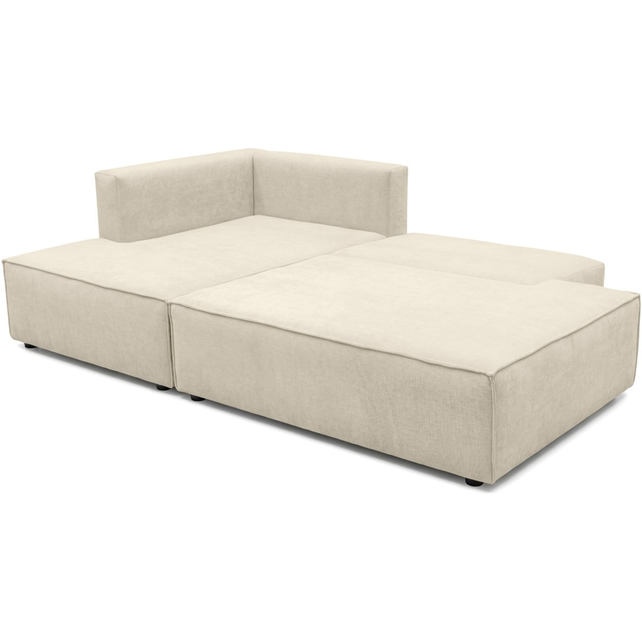 Canapé d'angle à gauche convertible 3 places en tissu chenille - BARANI