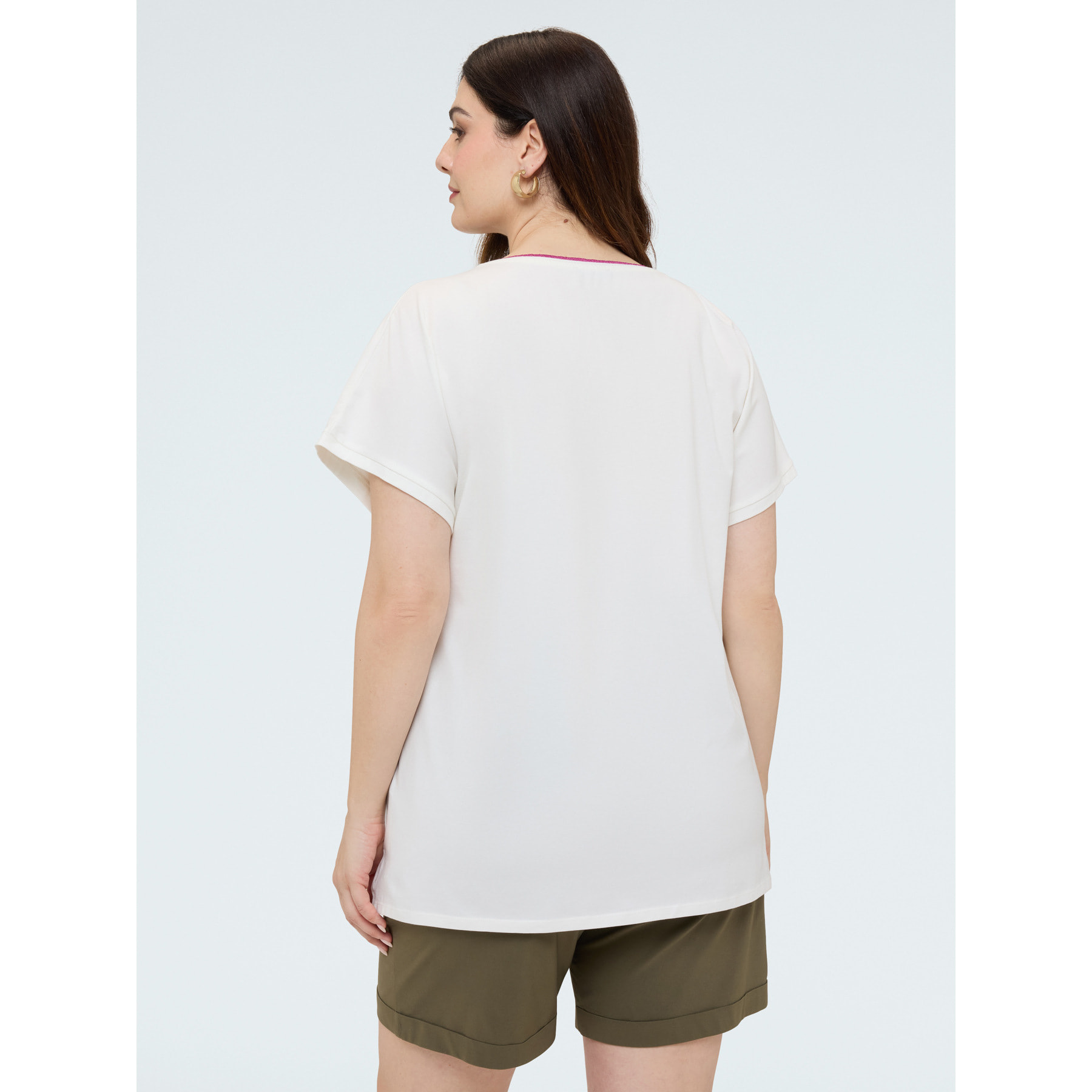 Fiorella Rubino - Camiseta de algodón con estampado tropical - Blanco