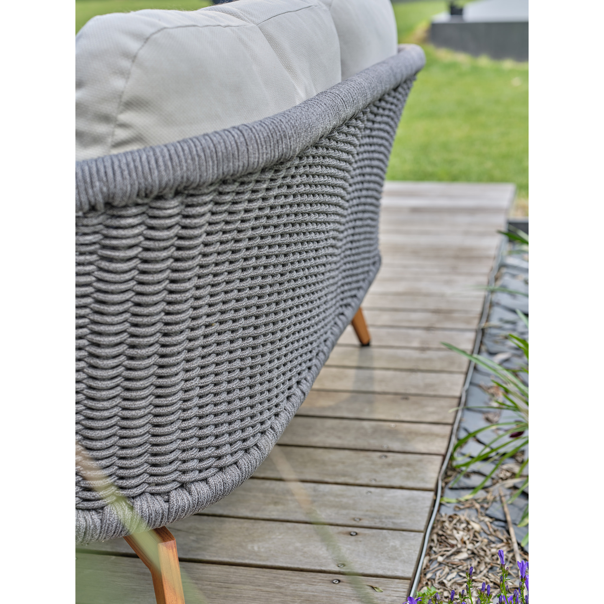 MYNTA - Salon bas de jardin 5 places - Effet bois