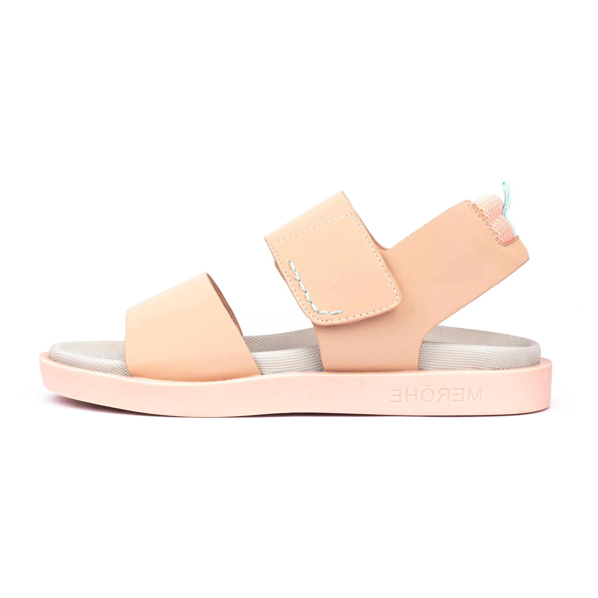 Sandalias de piel rosa palo