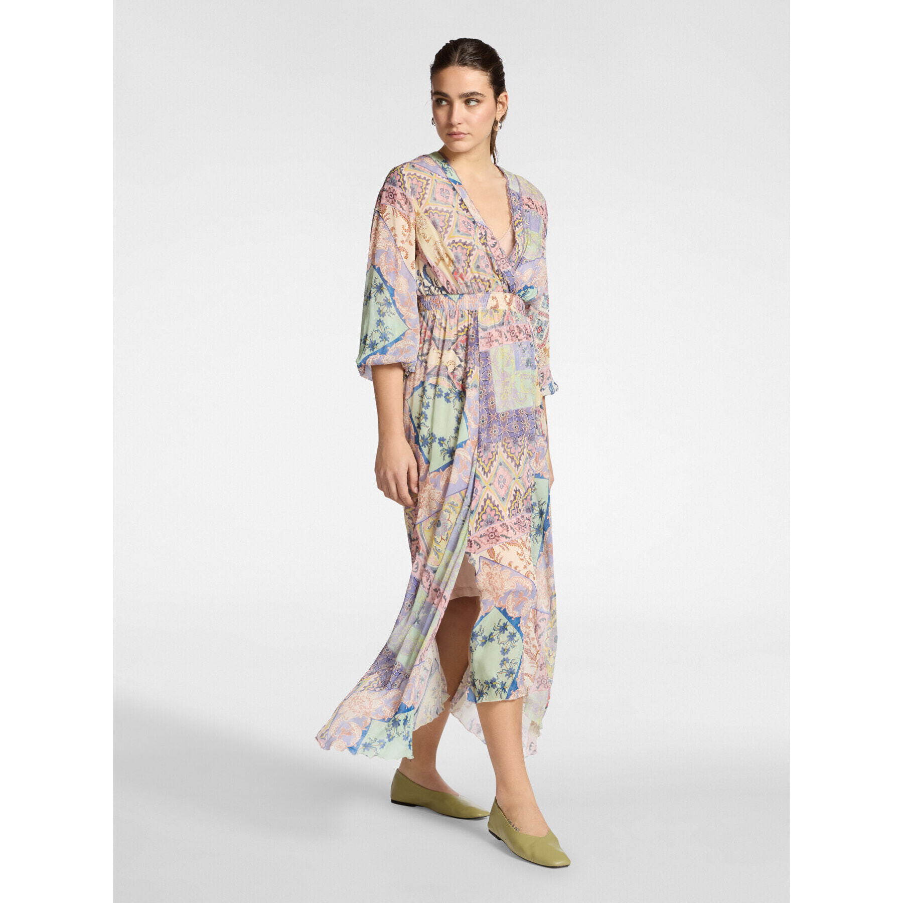 Elena Mirò - Vestido largo estampado - Violeta
