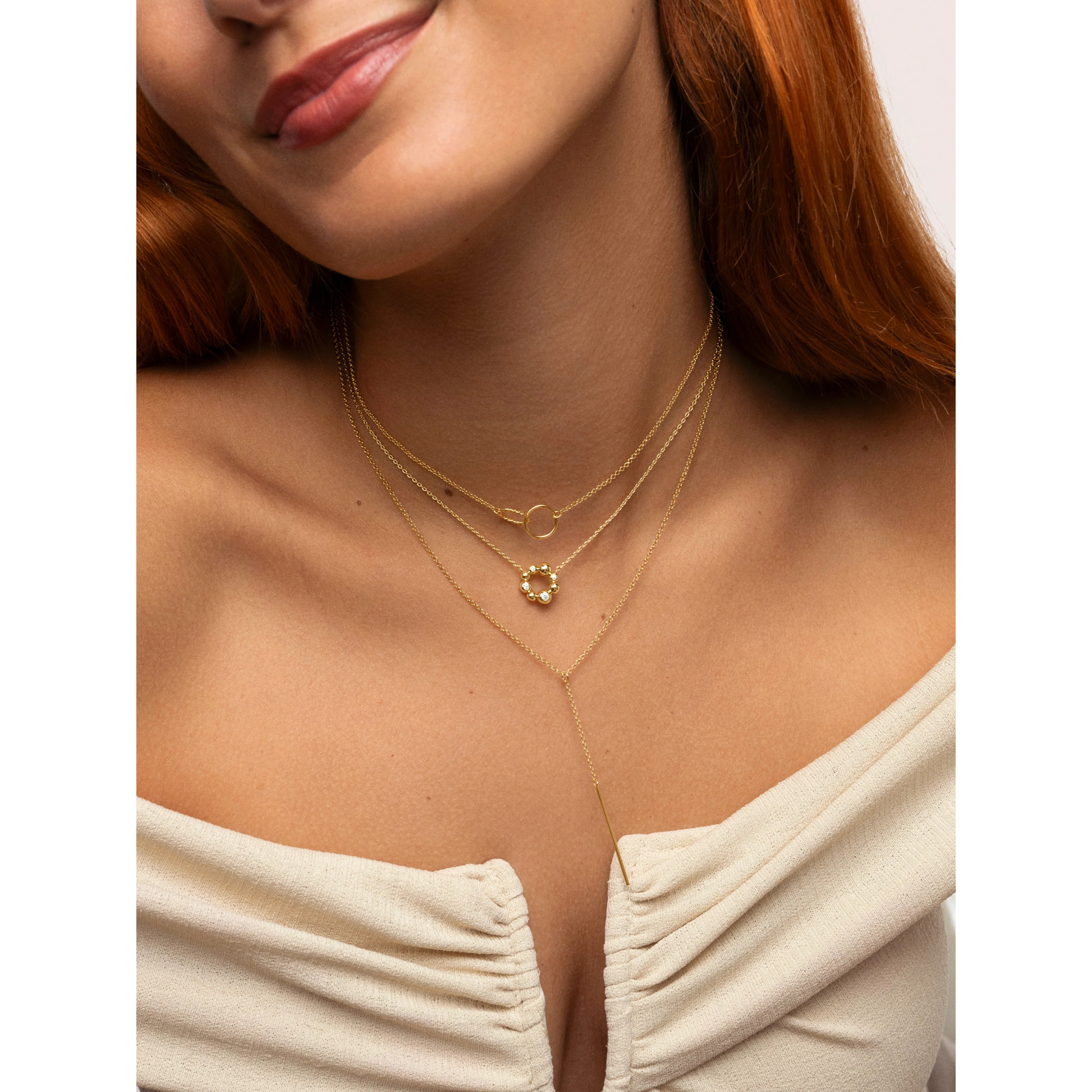 Collana And Stick Argento Placcato Oro