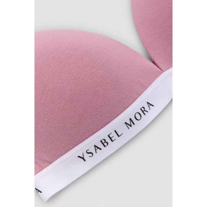 Reggiseno rosa senza ferretto in cotone per ragazzi