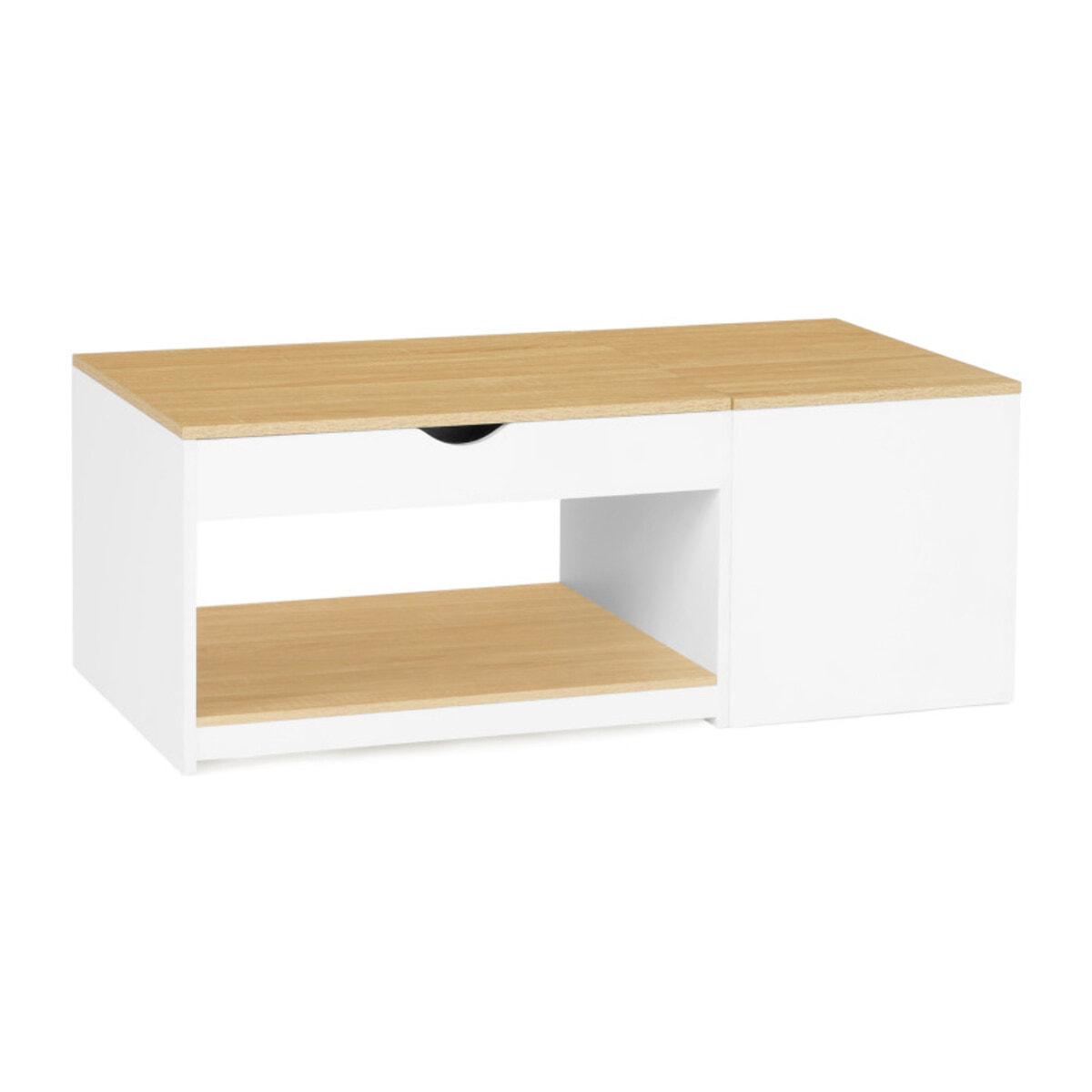 Table basse Elina double plateau relevable et coffre