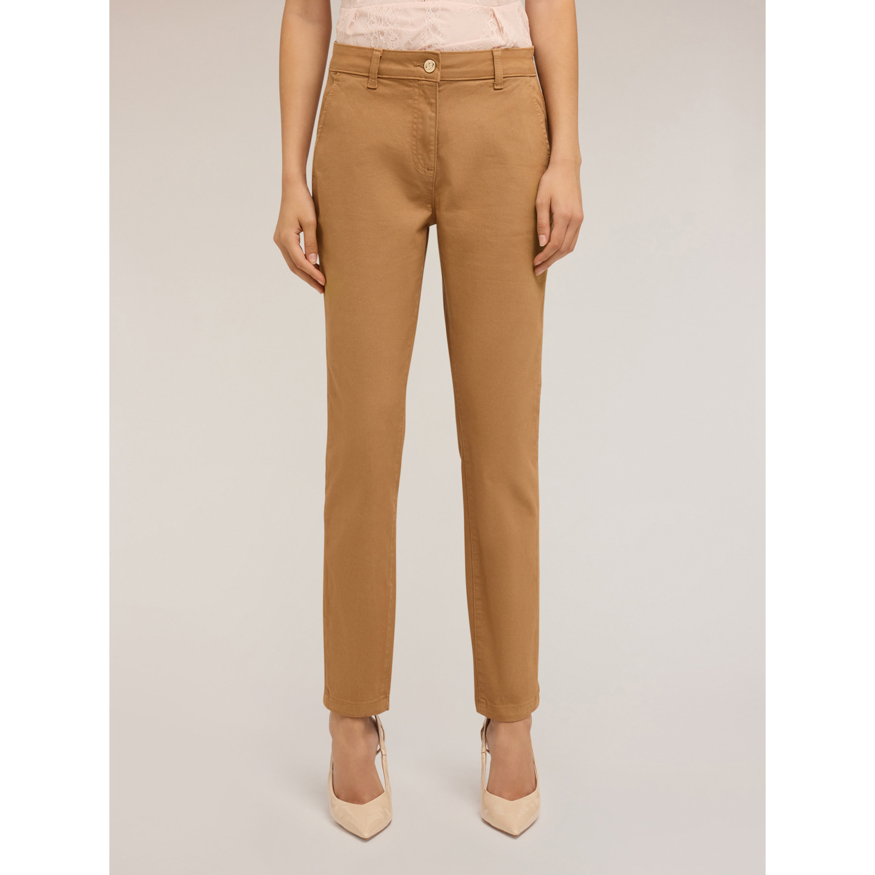 Motivi - Pantaloni chino Kendall in drill di cotone - Marrone