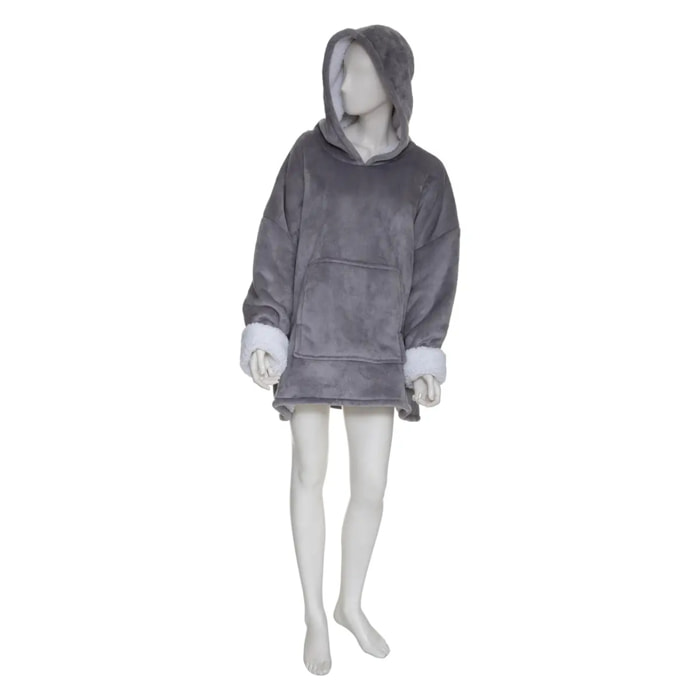 Plaid sweatshirt à capuche gris L-XL