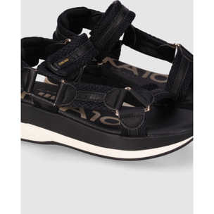 Sandalias de Piel Sintética - Negro - Tacón: 5 cm