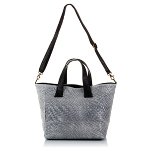Cassandra Borsa tote Donna.Pelle autentica Camoscio Inciso Intrecciato