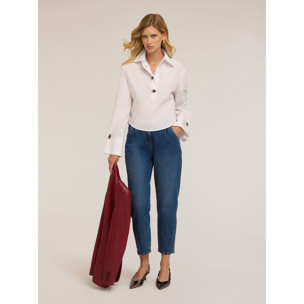 Motivi - Camicia over con pietre - Bianco