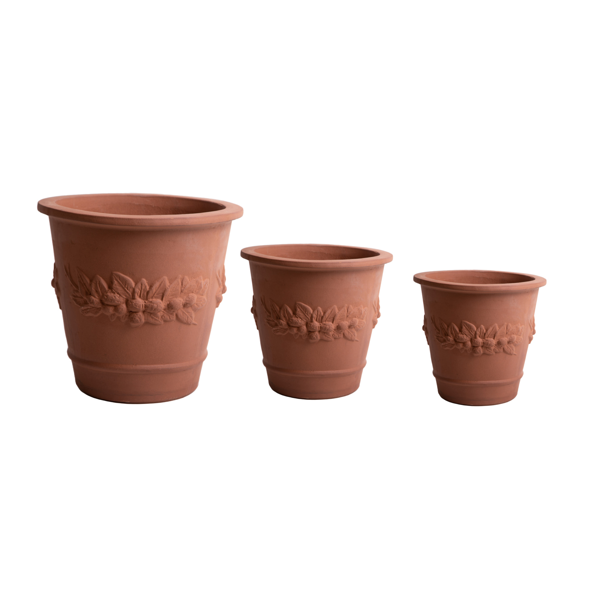 Set Di 3 D.50/39/31 Cm Cachepot Festonato - Pezzi 1 - 50X50X50cm - Colore: Marrone - Bianchi Dino - Decori Casa E Complementi