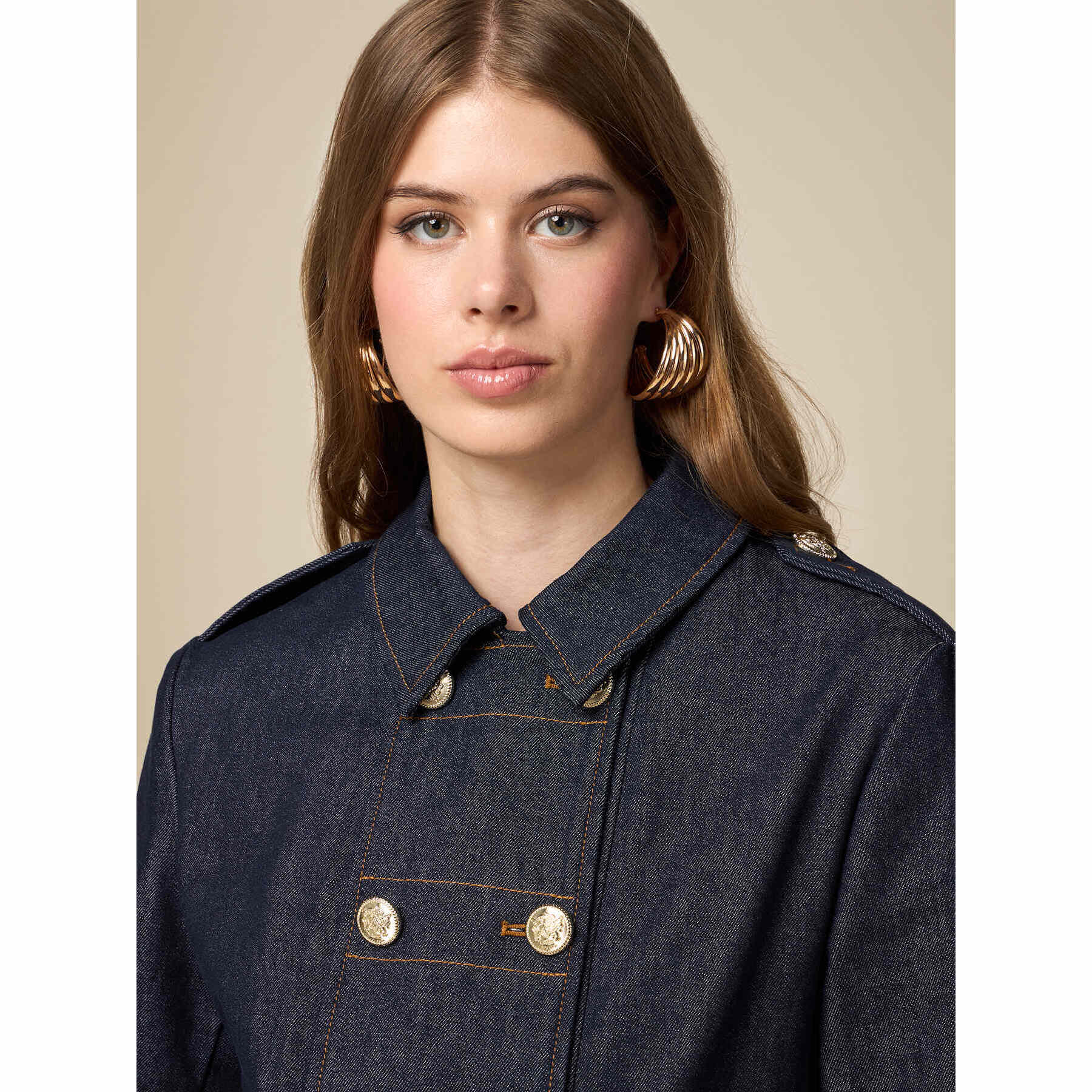 Oltre - Denim jacket with bows - Azul