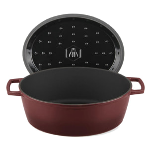 Cocotte en fonte ovale 33cm - "Masseiron Merlot"