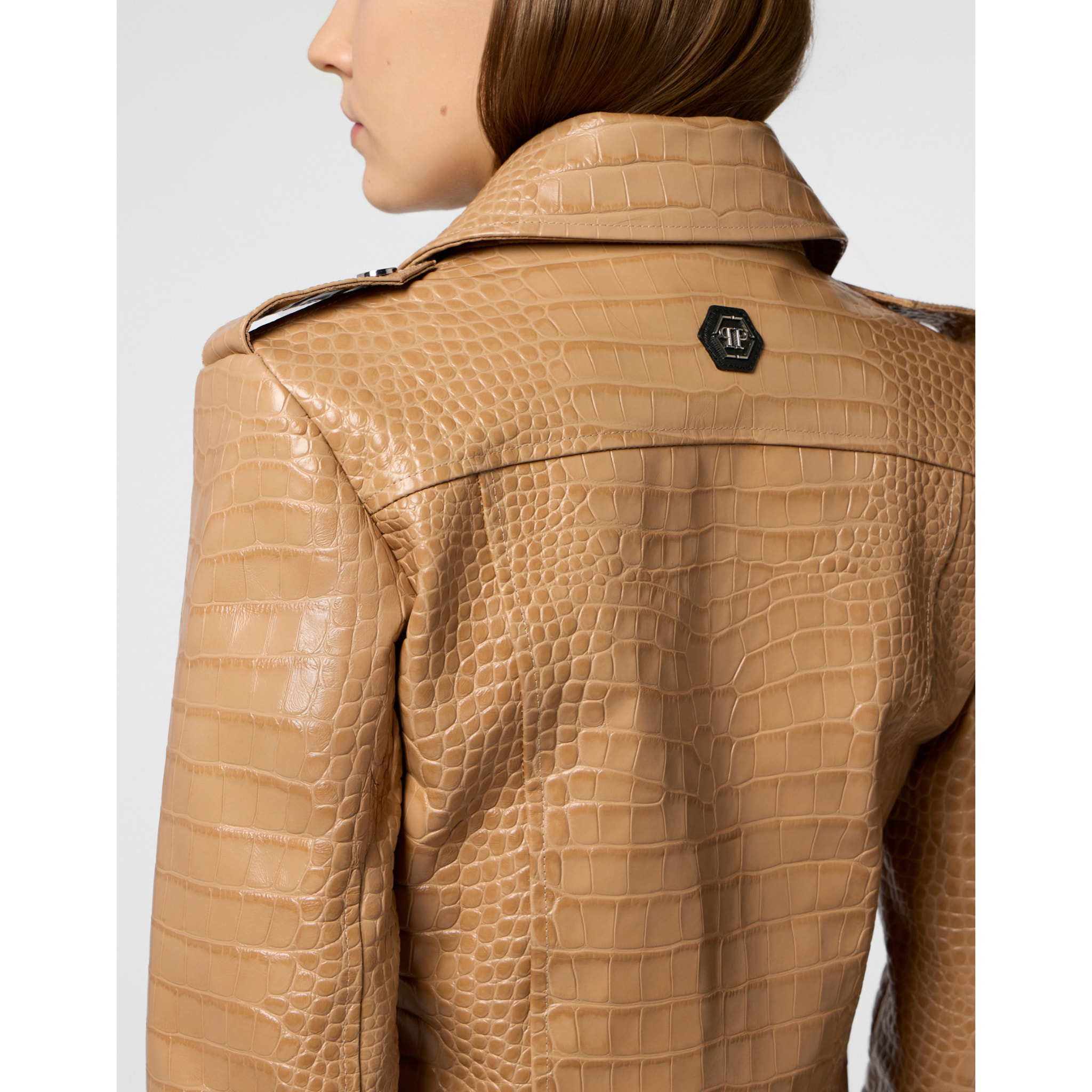 PHILIPP PLEIN Biker Jacket Cocco