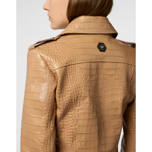 PHILIPP PLEIN Biker Jacket Cocco