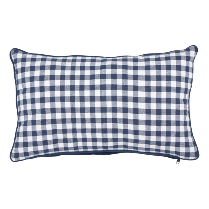 Coussin Groove 50x30cm vichy bleu navy