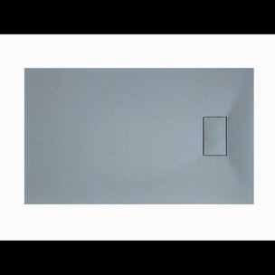 Piatto Doccia Spessore 2.6 Cm Resina SMC Effetto Pietra Stone Ardesia Antiscivolo Riducibile Filopavimento Con Griglia Di Copertura Grigio 100x100 Cm