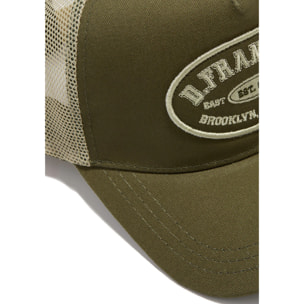 Gorra Trucker Hombre  Parche Verde Militar