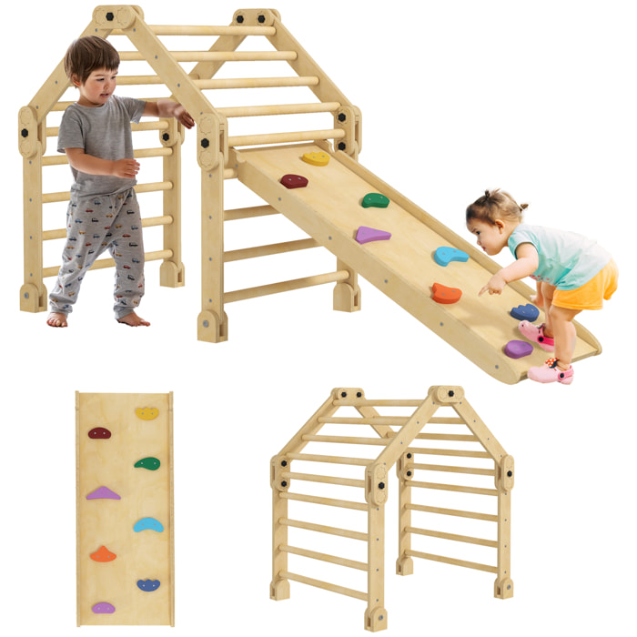 Escalada para Niños 3 en 1 Marco de Escalada Plegable para Niños de 18-48 Meses con Rampa para Deslizarse o Escalar 175x70x89 cm Multicolor