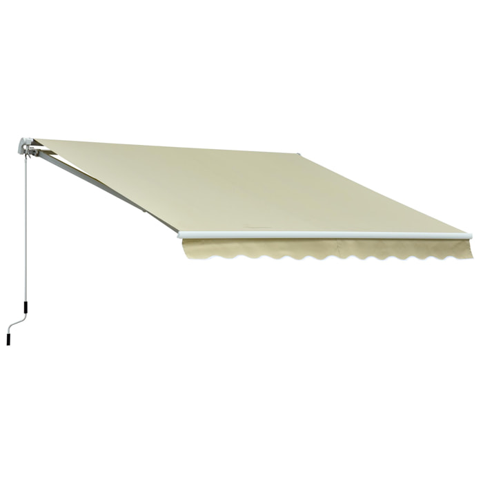 Store banne manuel rétractable alu. polyester imperméabilisé haute densité 3,5L x 2,5l m beige
