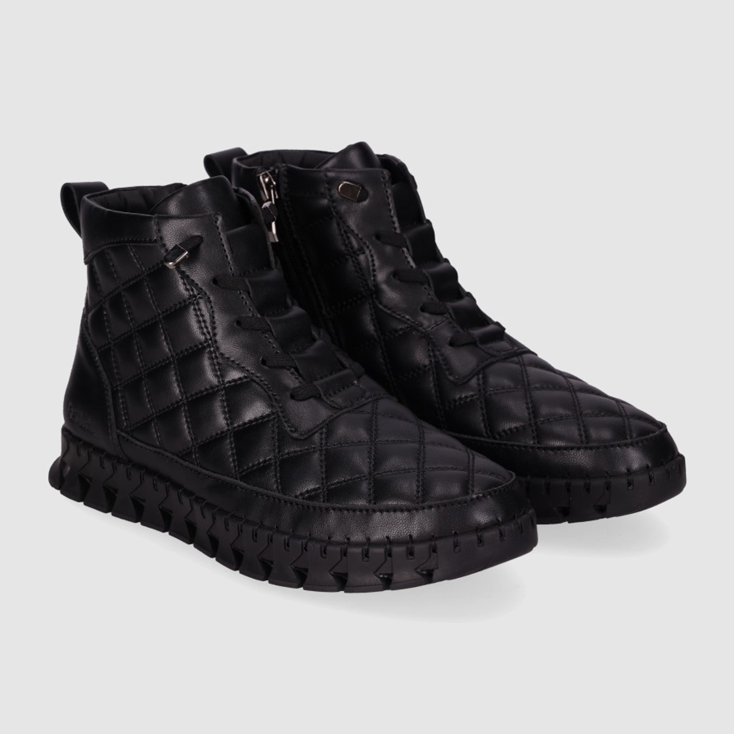 Botines de Piel - Negro - Tacón: Bajo