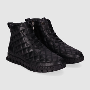 Botines de Piel - Negro - Tacón: Bajo