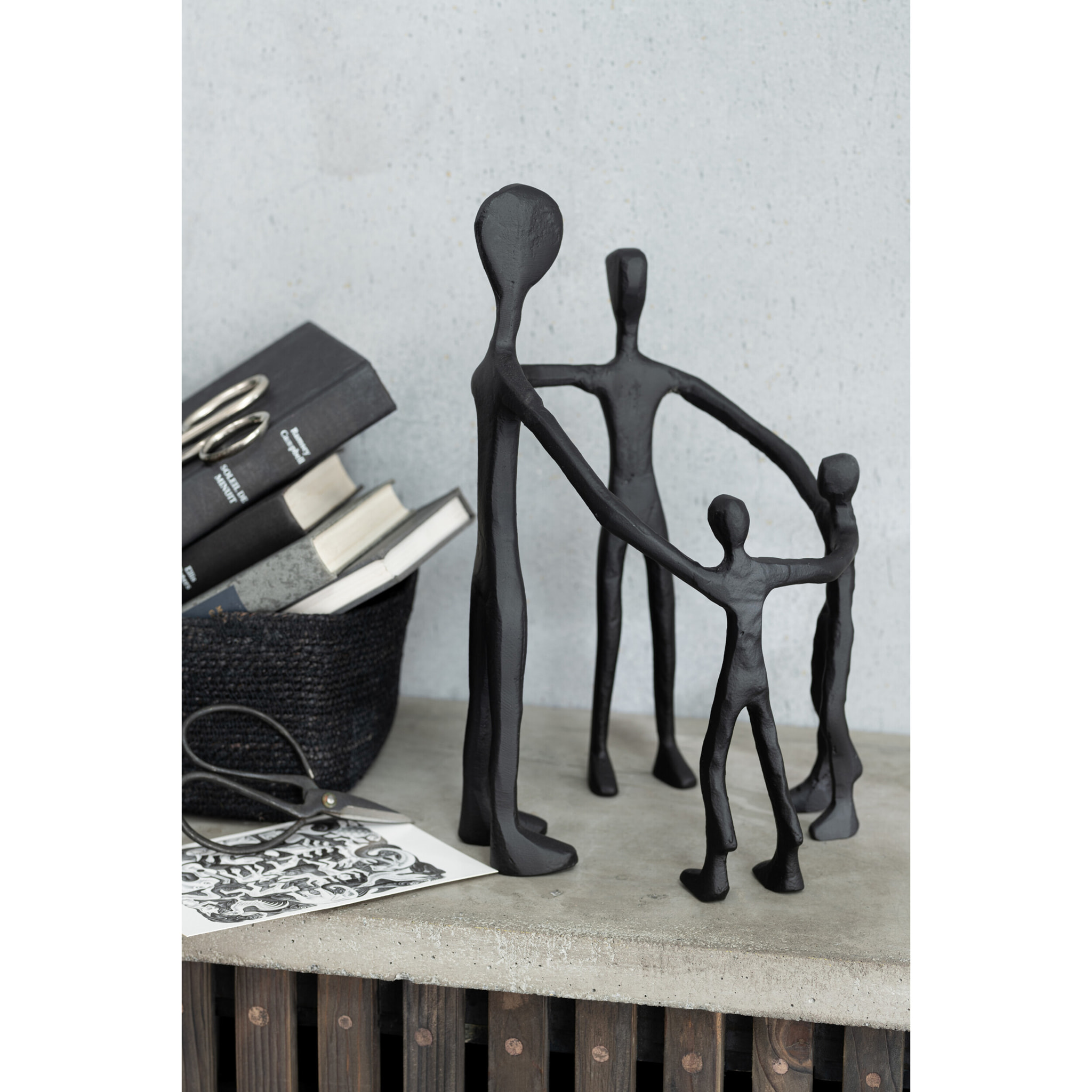 J-Line décoration Statue Famille Cercle - aluminium - noir