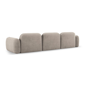 Canapé modulable "Lucien" 4 places en velours beige foncé