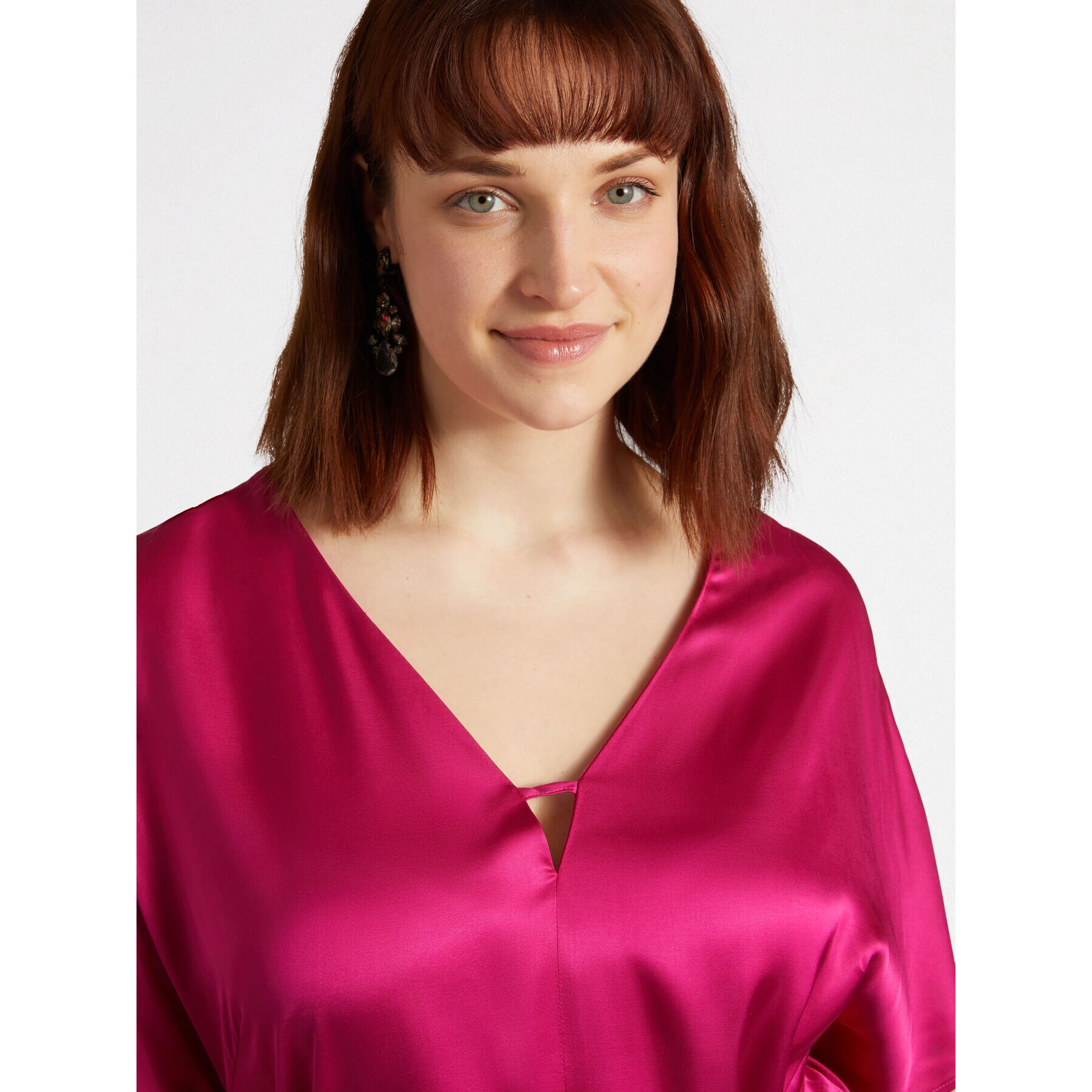 Fiorella Rubino - Vestito lungo in viscosa LENZING™ ECOVERO™ - Fucsia