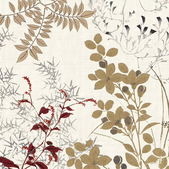 Serviette lin & coton lavé 150 g/m² imprimé beige Bambous parchemin
