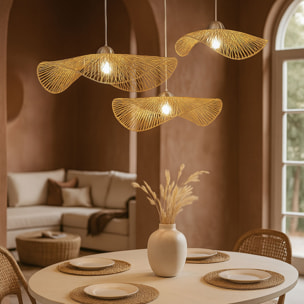 Suspension aérienne en bambou tressé 55cm CARAVELLE