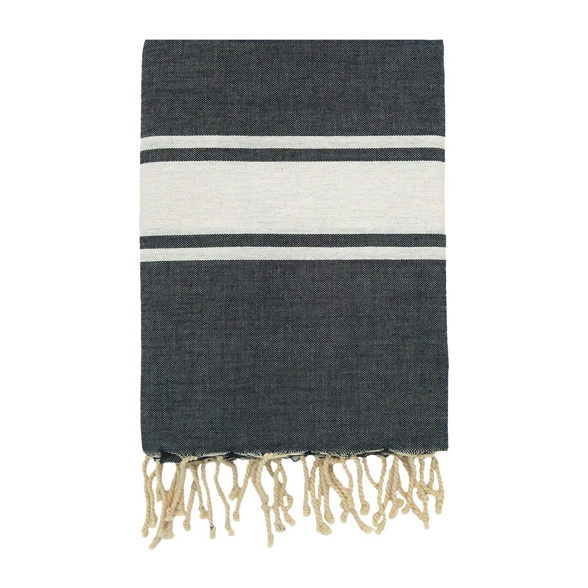Fouta plate traditionnelle Bleu 100x200 190g/m² - Kozo Bleu Marine