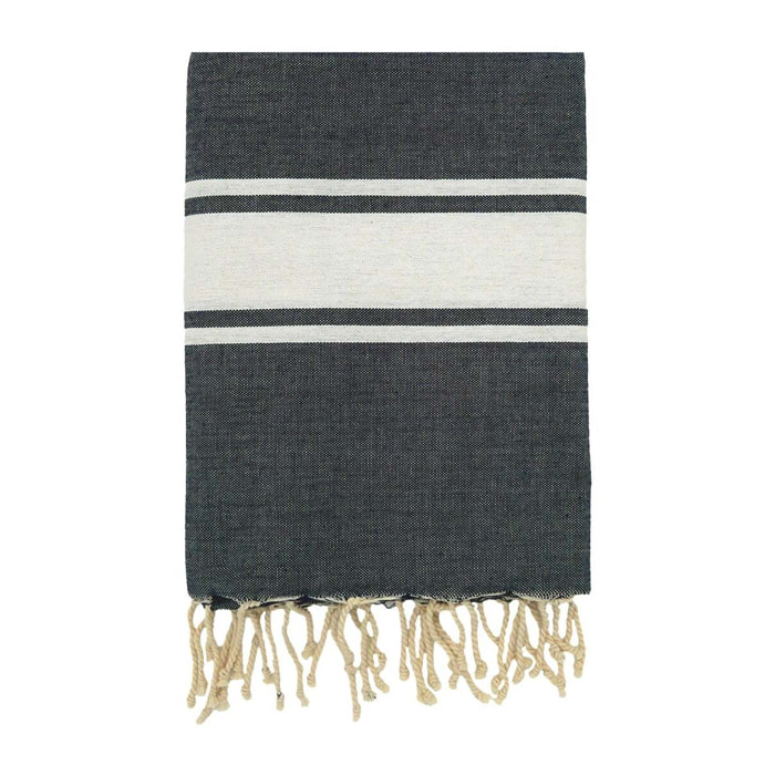 Fouta plate traditionnelle Bleu 100x200 190g/m² - Kozo Bleu Marine