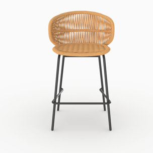 Lot de 2 chaises pour îlot central de jardin 65 cm, rotin synthétique - Lara