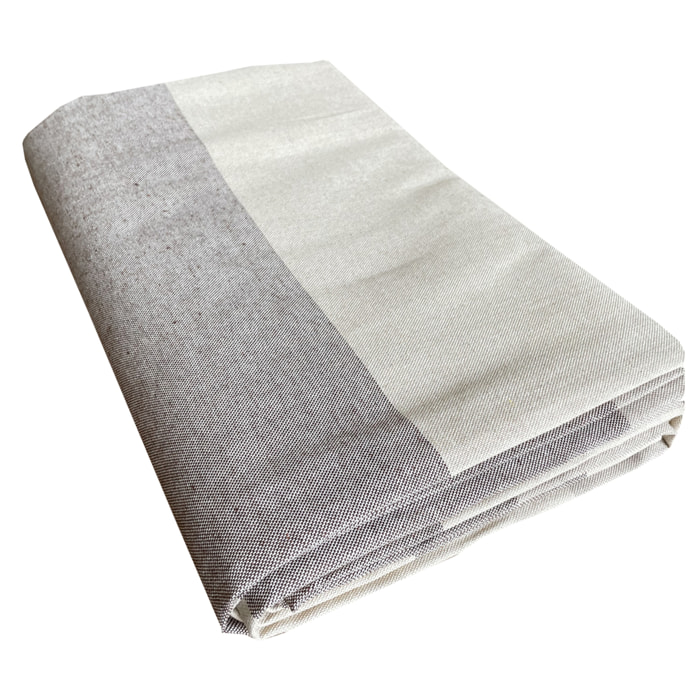 Copriletto copritutto tinto in filo fasciato beige 100% cotone riciclato