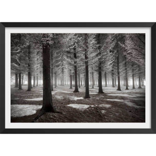 Affiche deco ""debut d'hiver"" Affiche + cadre en bois - Noir